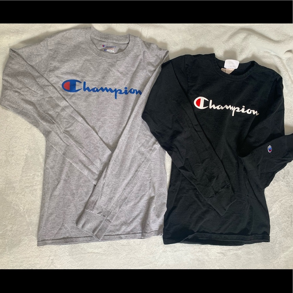 Black & grey champion long sleeves